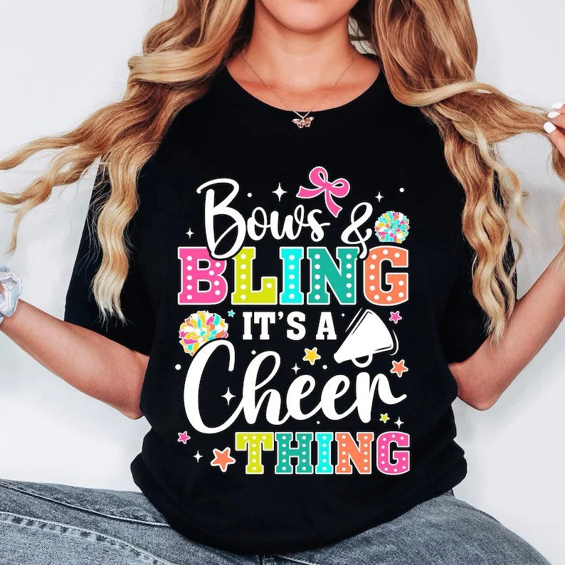 Bows & Bling It's A Cheer Thing PNG Digital Download Design