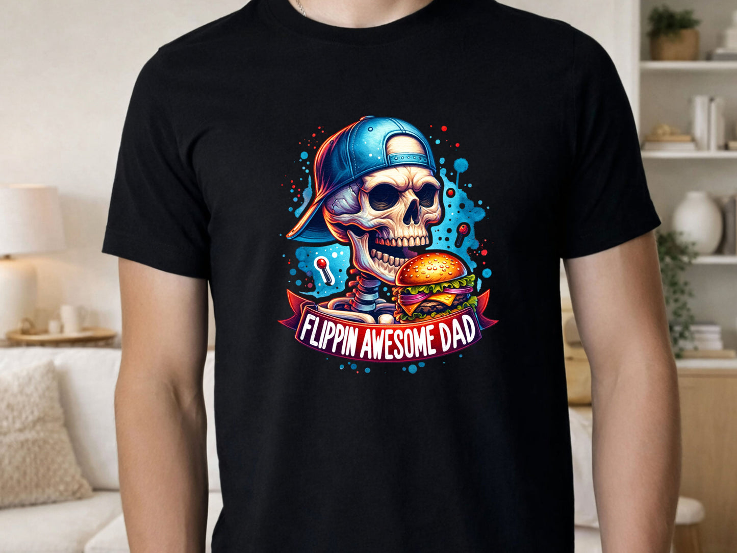 Flippin Awesome Dad Skeleton PNG Digital Design Download