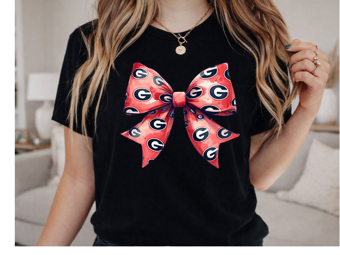 Georgia Bulldogs Coquette Bow PNG Digital Download Design