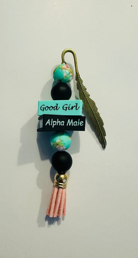 Good Girl Alpha Male custom gold Bookmark