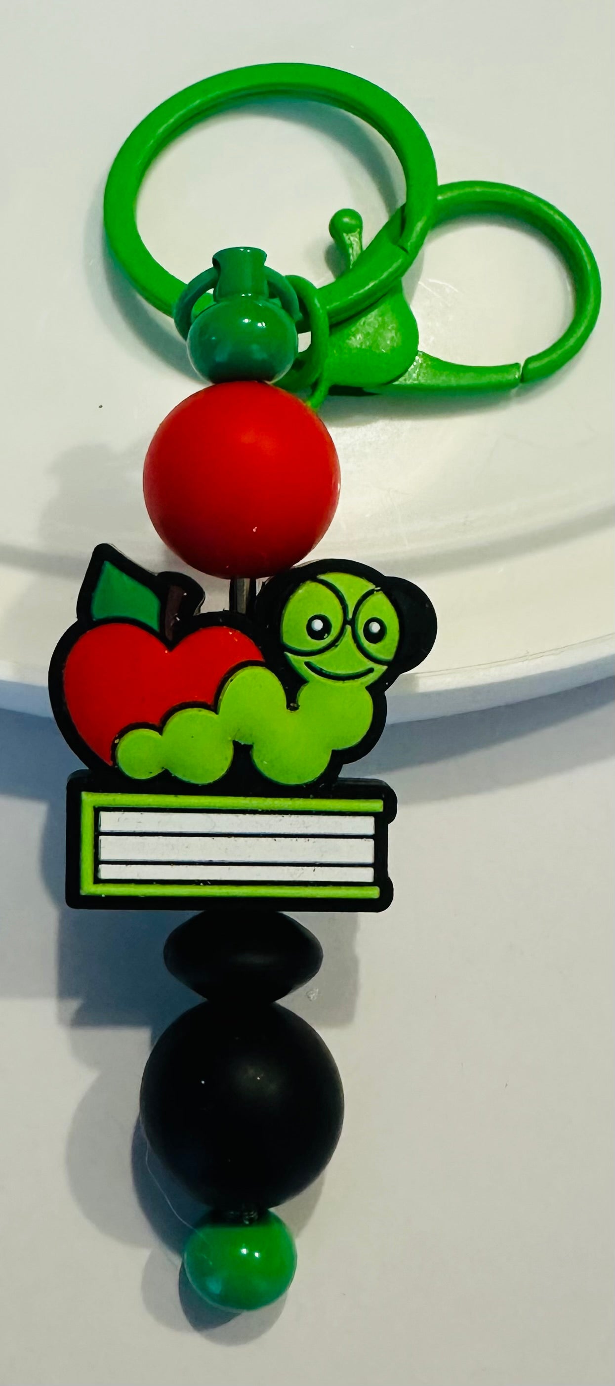 Worm and Book Teacher keychain