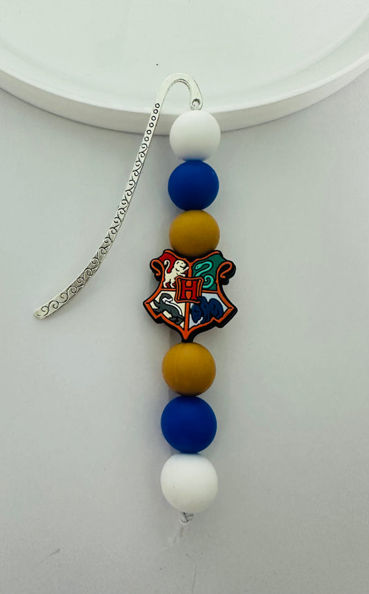 Wizard House Colors Beaded Bookmark Blue,Gold and White