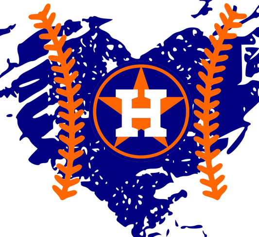 Houston Astros Grunge Heart PNG Digital Download, DTF Screen Print