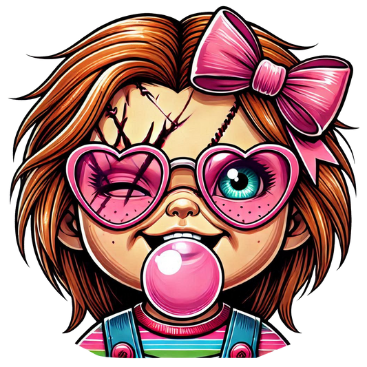 Chucky Valentine's Sunglasses, Bubblegum PNG Digital Download Design