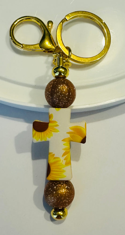 Sunflower and Brown keychain