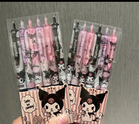 Kuromi Cartoon Gel Pen Set 6 pcs