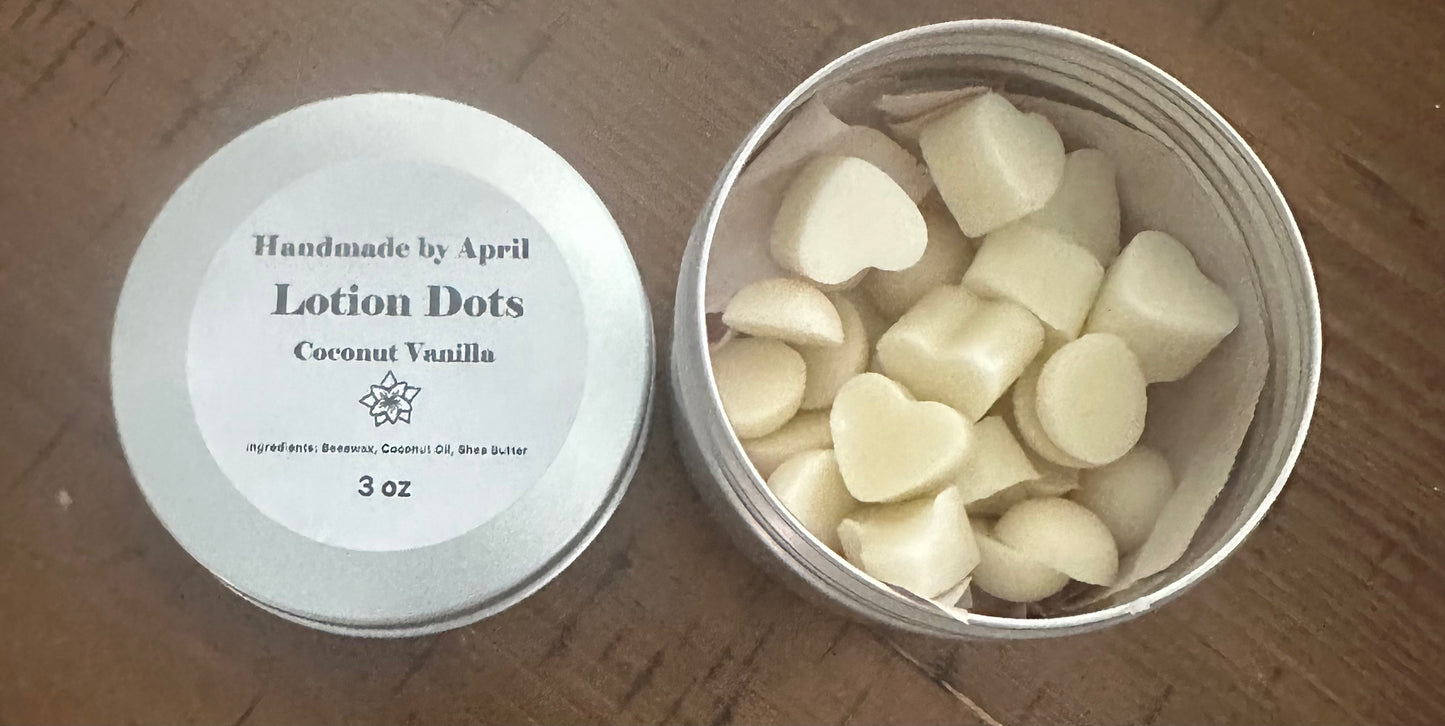 Handmade Lotion Dots 3oz tins