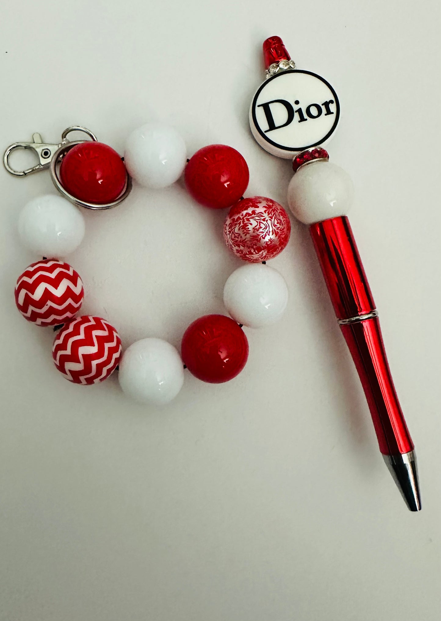 Red Bougie Set Pen and Keychain wristlet