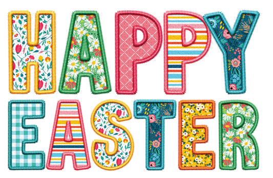 Happy Easter Faux Embroidery Digital Download PNG Design