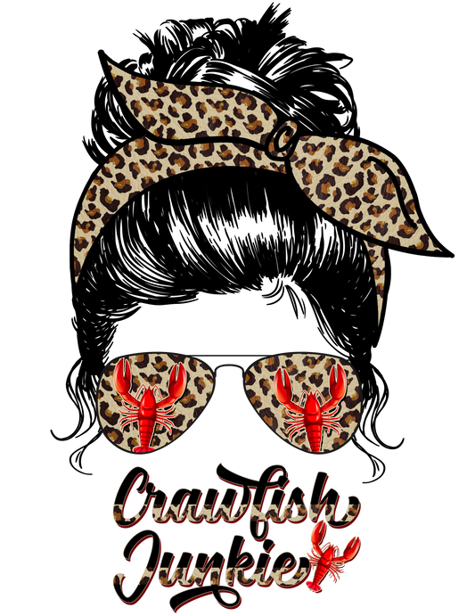 Crawfish Junkie Leopard Digital Download PNG Design
