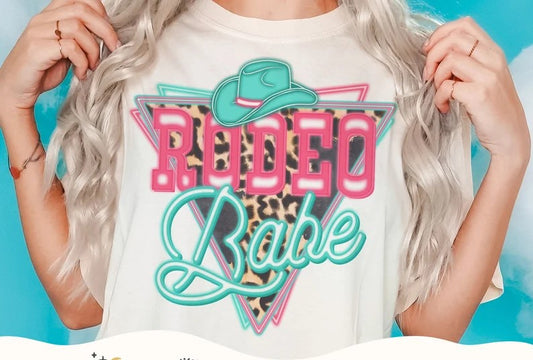 Rodeo Babe Neon Light DTF Print Transfer