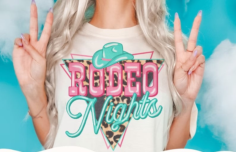 Rodeo Nights Neon DTF Transfer Print