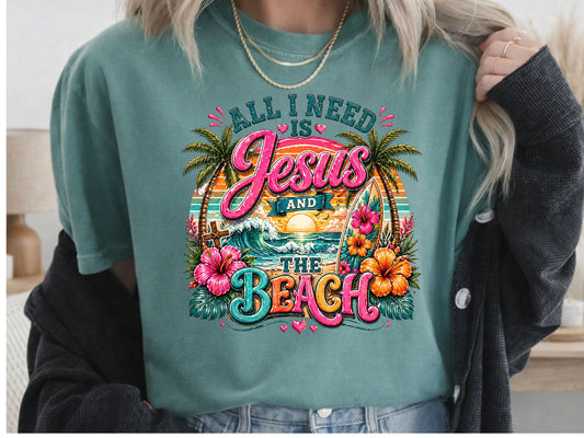 All I need is Jesus and the Beach PNG Digital Download Design