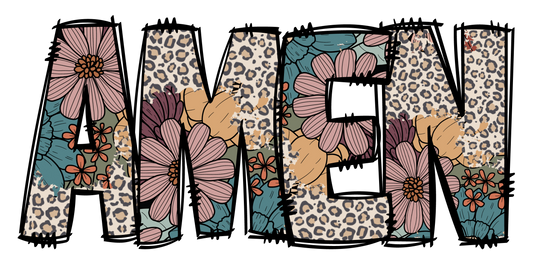AMEN Floral Digital PNG Download Design