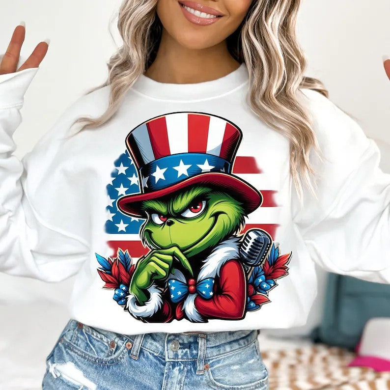 American Grinch Red White and Blue PNG Digital Download Design
