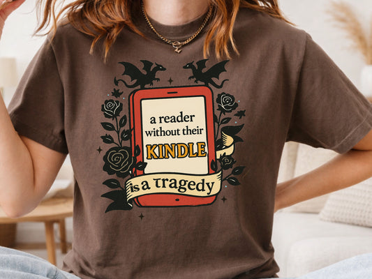 A reader without their Kindle is a tragedy Digital Download PNG Design