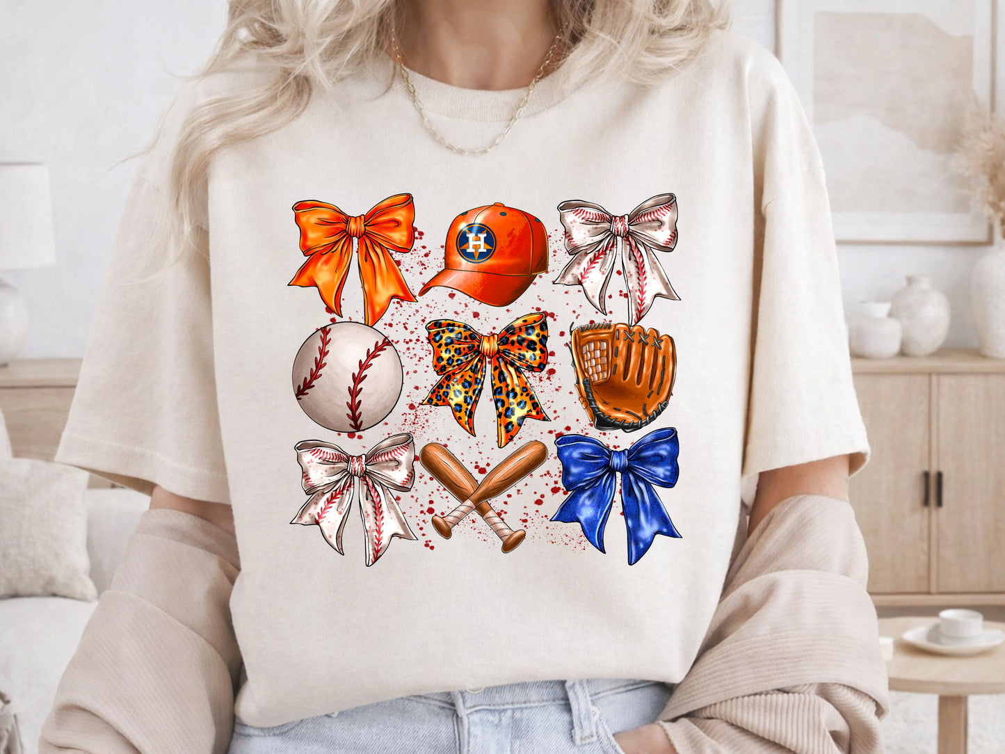 Houston Astro's Coquette Bow, Baseball PNG digital download design
