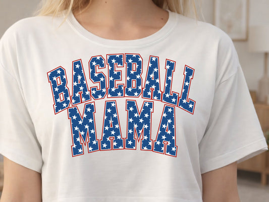 Baseball Mama Flag Design PNG Digital Download DTF