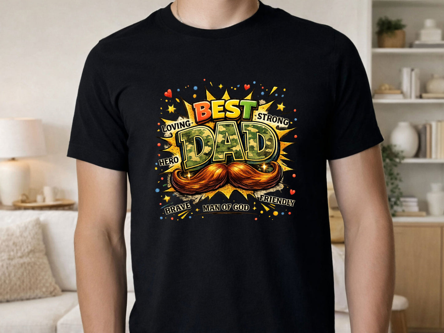 Best Dad Father's Day Mustache PNG Digital Download Design