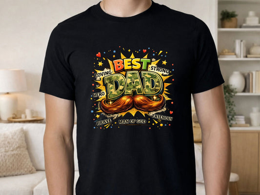 Best Dad Father's Day Mustache PNG Digital Download Design