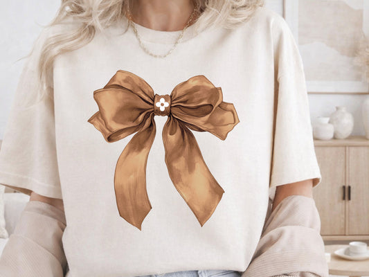 Bougie Brown Bow PNG Digital Download Design