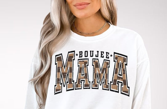 Boujee Mama Brown Checkered DTF Print Transfer
