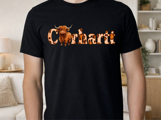 Carhartt Highland Cow PNG Digital Download Design