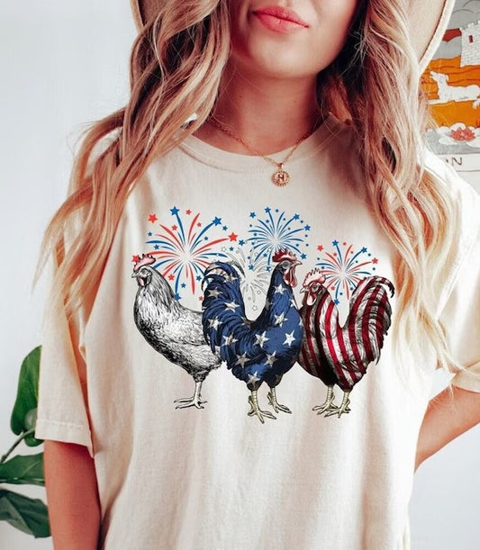 Funny 4th of July Chicken DTF Print Transfer