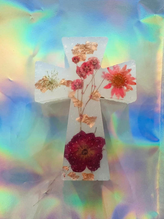Large Cross Freshie with Infused Flowers