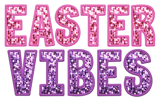 Faux Glitter Easter Vibes Digital PNG Download Design
