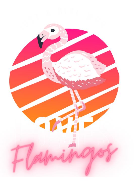 Just a girl who loves flamingos Digital Download DTF, Screen Print PNG File