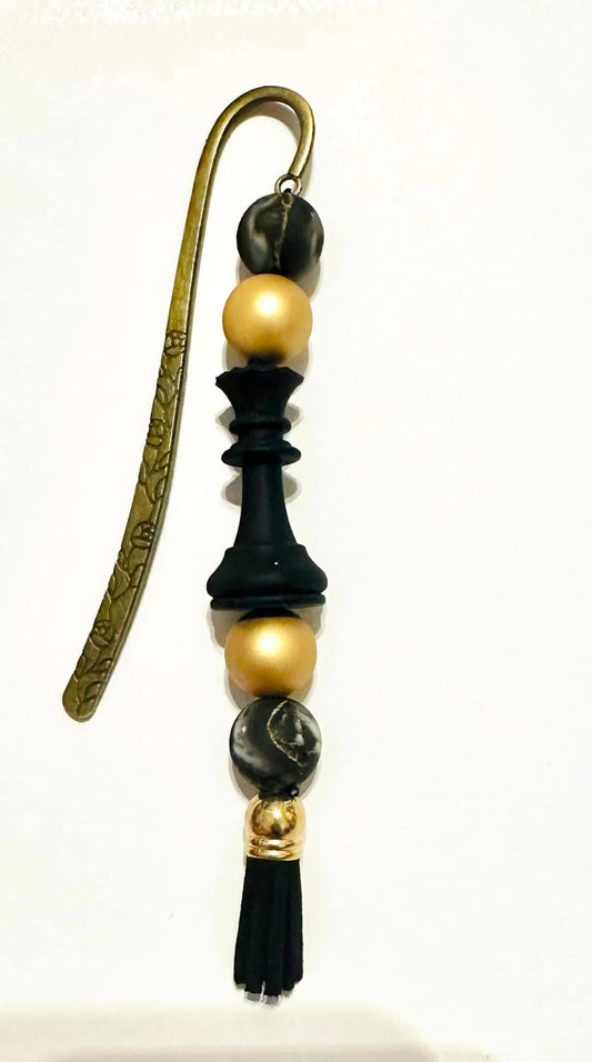 Gold and Black Chess Piece Bookmark