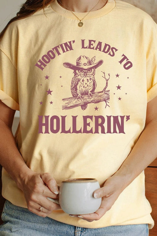 OWL HOOTIN' LEADS TO HOLLERIN' SHORT SLEEVE RELAXED FIT T-SHIRT