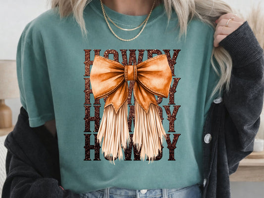Howdy Howdy Howdy Western Bow PNG Digital Download Design