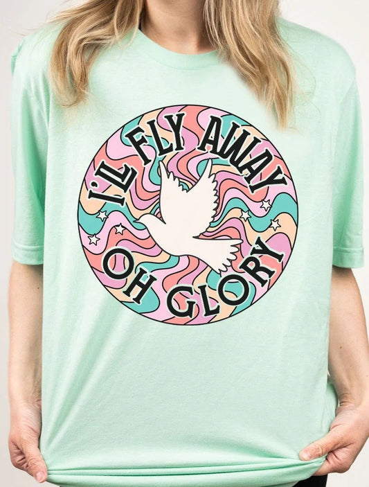 I'LL FLY AWAY OH GLORY COMBED COTTON T-SHIRT