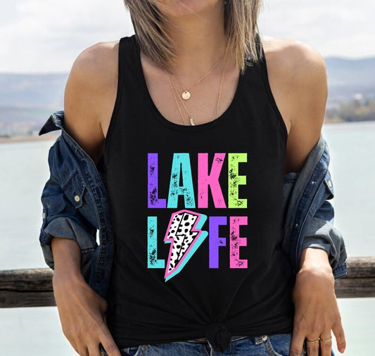 Lake Life Neon DTF Print Transfer