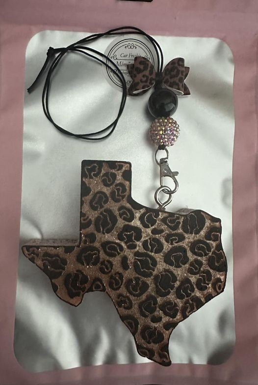 Leopard Texas Car Freshie