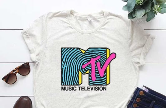 Colorful MTV Set Music Television DTF Print Transfer