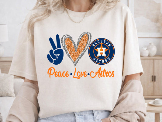 Peace Love Astros  Digital PNG Download DTF