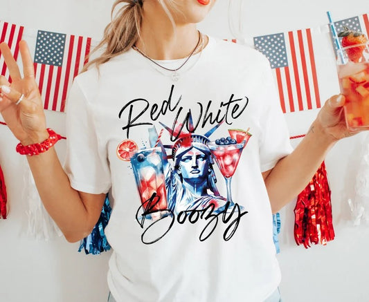 Red White and Boozy 4th of July DTF Print Transfer