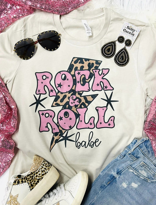 Rock and Roll Babe Lighting Bolt Leopard DTF Print Transfer