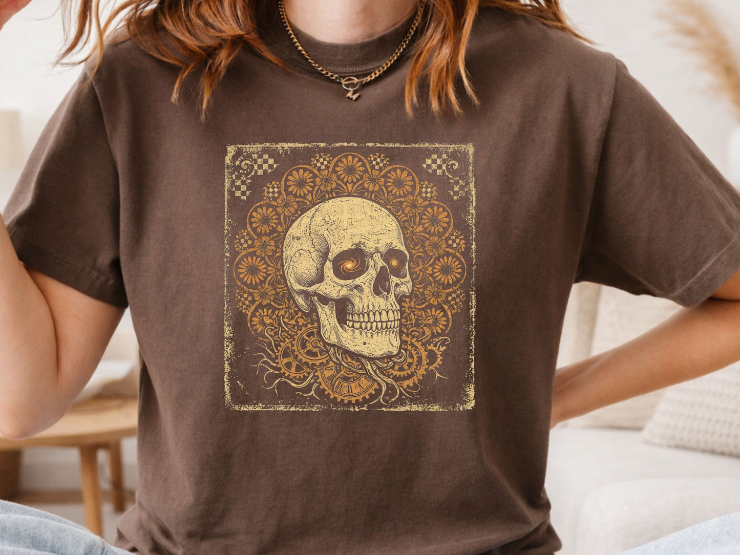Steampunk Skull Goth Digital Download Design PNG