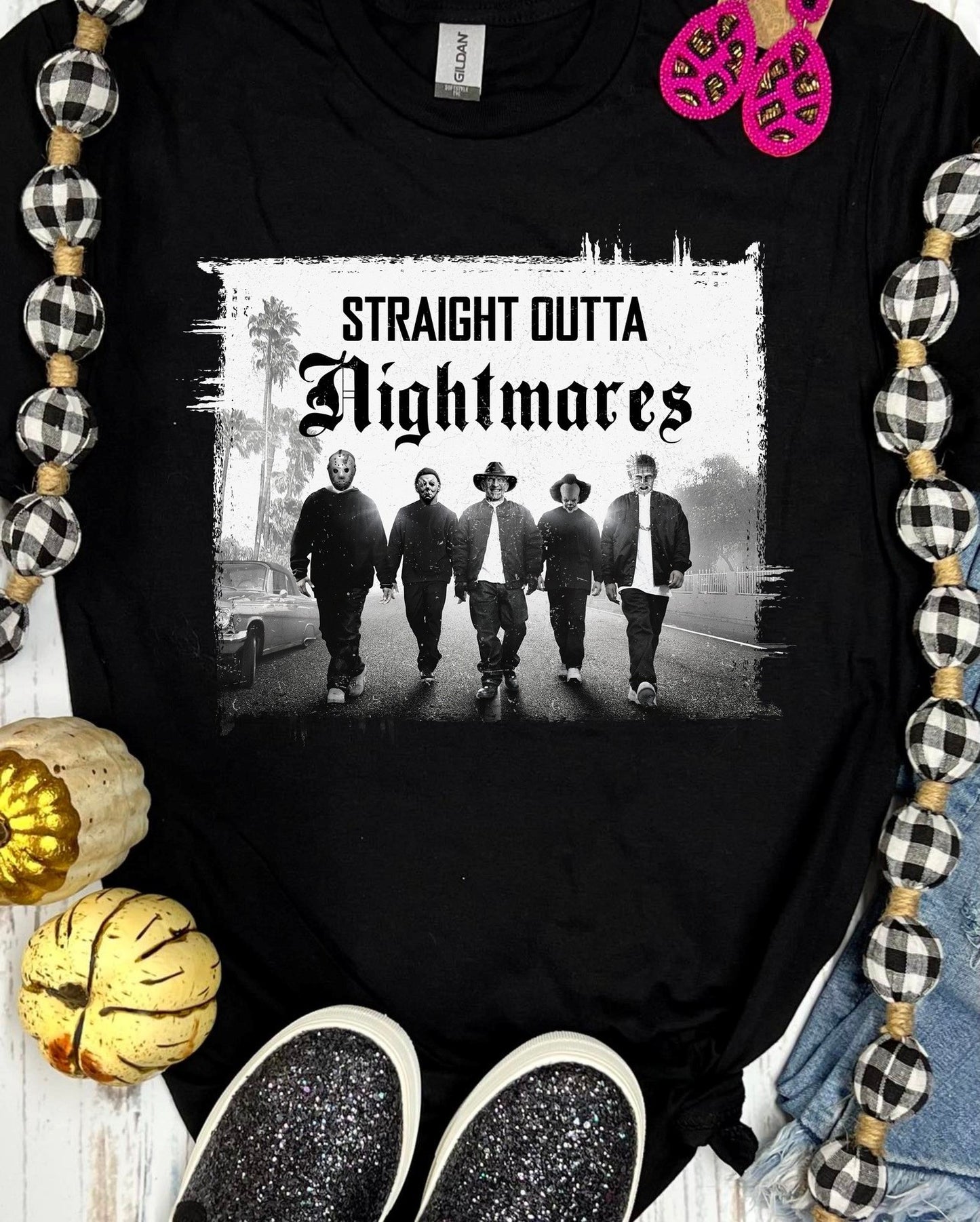 Strait outa Nightmare Halloween on Gildan T-Shirt