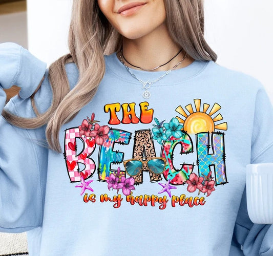 The Beach Is My Happy Place DTF Print Transfer