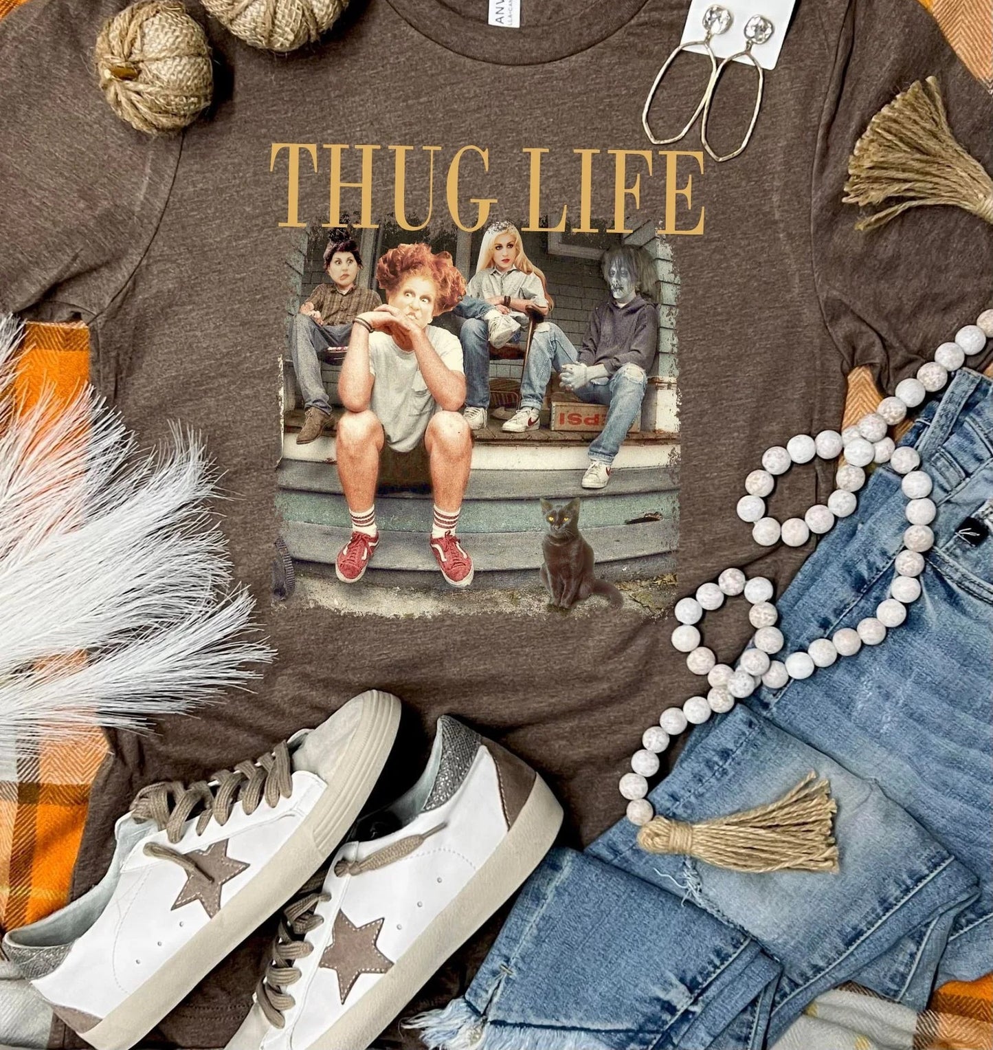 Thug Life Hocus Brown Tee Direct to Film