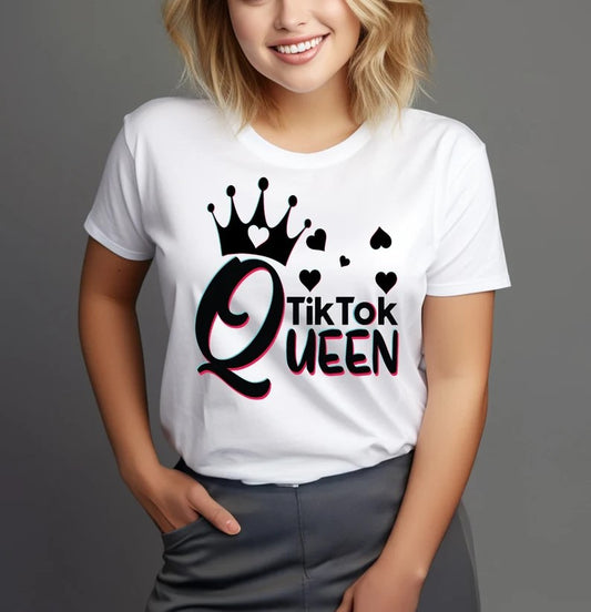 Tiktok queen with Crown DTF Transfer Print