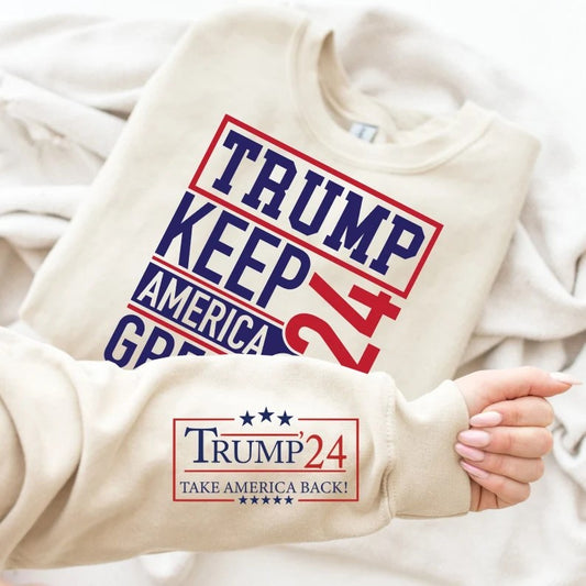Trump 2024 Trump Make America Great Again DTF Front and Sleeve Transfer