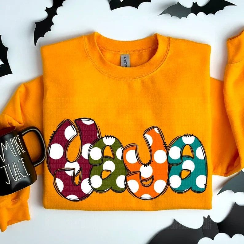 Fall Dots Doodle Doddle on Gold Gildan T-Shirt or Sweatshirt